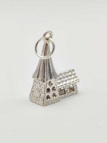 Vintage 925 Sterling Silver Church Charm CA17-31