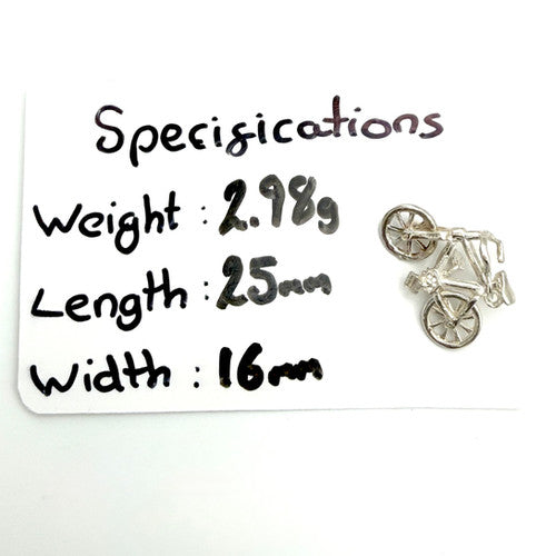 Vintage 925 Sterling Silver Bicycle Charm CA27-44