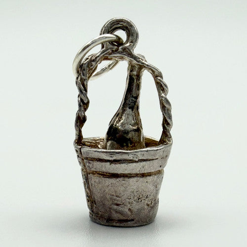 Vintage 925 Sterling Silver Champagne Bucket Charm CA19-71