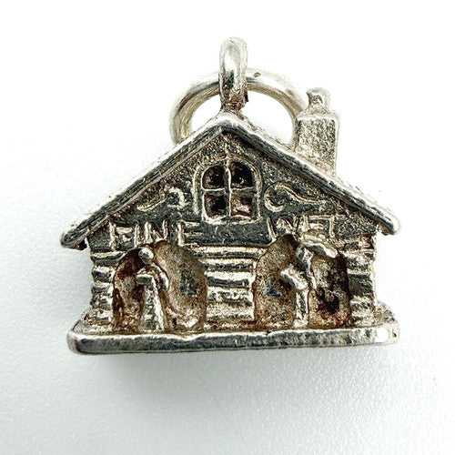 Vintage 925 Sterling Silver Dutch Weather House Charm CA26-14