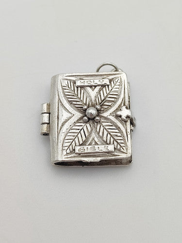 Vintage 925 Sterling Silver Bible Charm CA17-70