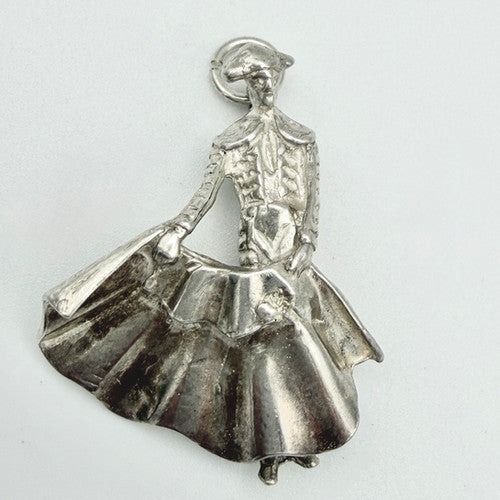 Vintage 925 Sterling Silver Large Matador Charm CA23-37