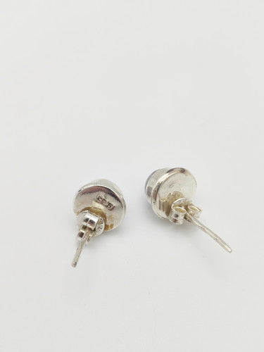 Vintage 925 Sterling Silver Amethyst Stud Earrings PAT28