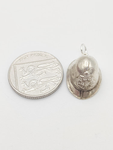 Vintage 925 Sterling Silver Policemans Helmet Charm CA18-24