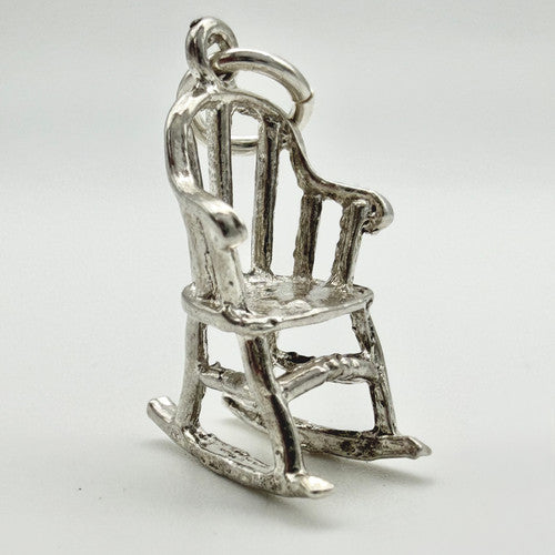 Vintage 925 Sterling Silver Rocking Chair Charm CA22-61