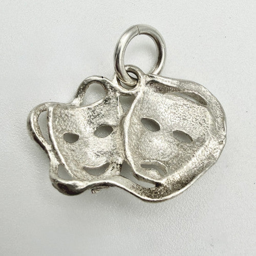Vintage 925 Sterling Silver Tragedy Mask Charm CA22-65