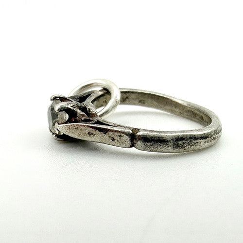 Vintage 925 Sterling Silver Solitaire Ring Charm CA16-12
