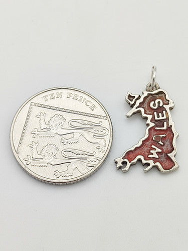 Vintage 925 Sterling Silver Wales Travel Charm CA16-21