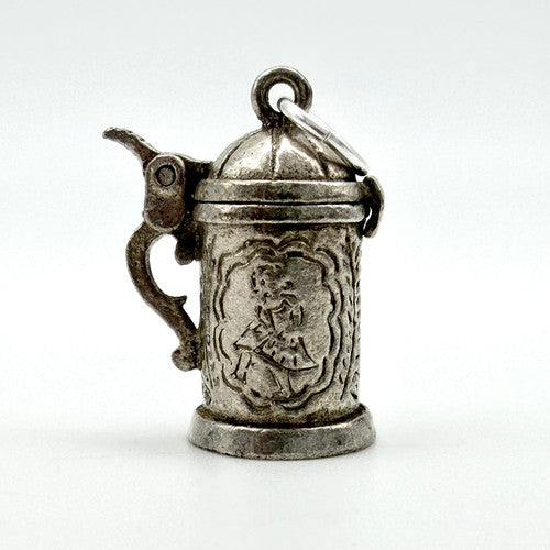 Vintage 925 Sterling Silver Opening Beer Tankard Charm CA29-21
