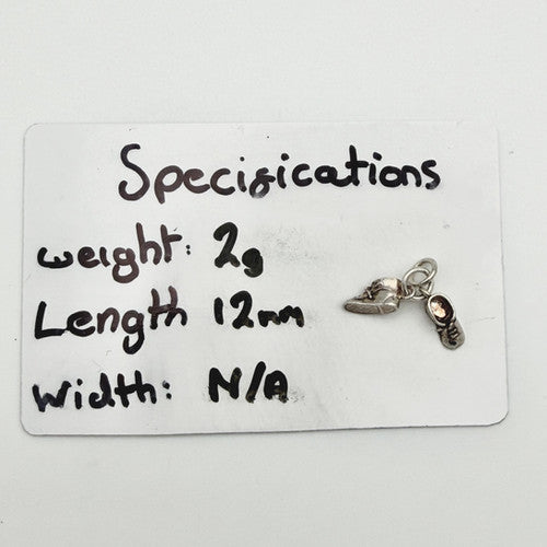 Vintage 925 Sterling Silver Baby Shoe Charm CA21-16