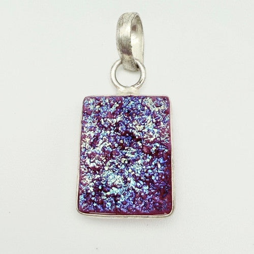 Vintage 925 Sterling Silver Dichroic Glass Pendant PAT116