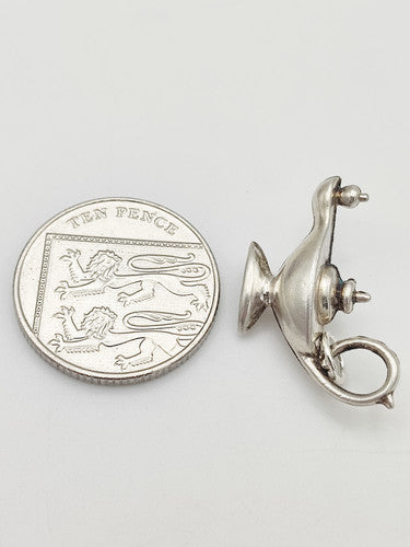 Vintage 925 Sterling Silver Aladdin's Lamp Charm CA17-36