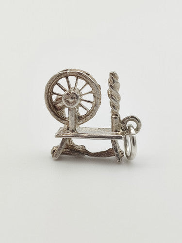 Vintage 925 Sterling Silver Spinning Wheel Charm CA5-41