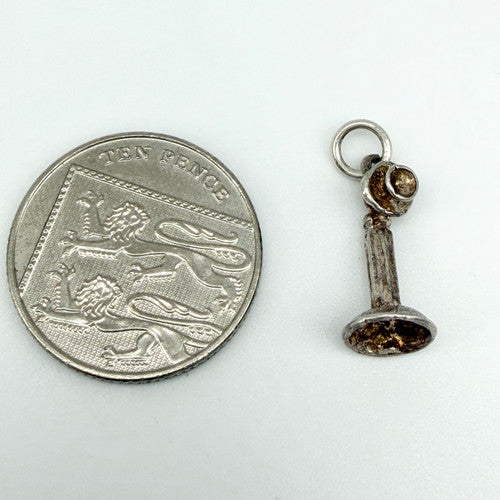 Vintage 925 Sterling Silver Telephone Charm CA28-10