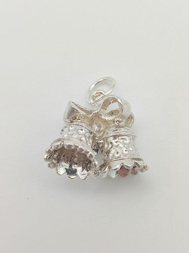 Vintage 925 Sterling Silver Bells Charm CA17-67