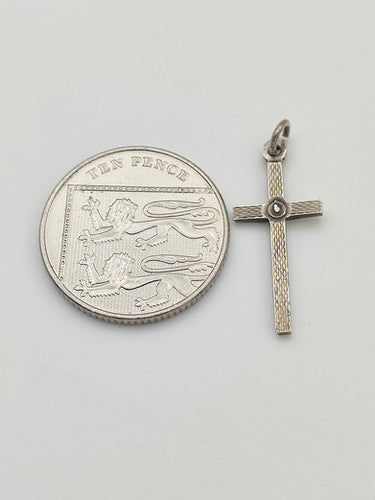 Vintage 925 Sterling Silver Cross Charm PAT43