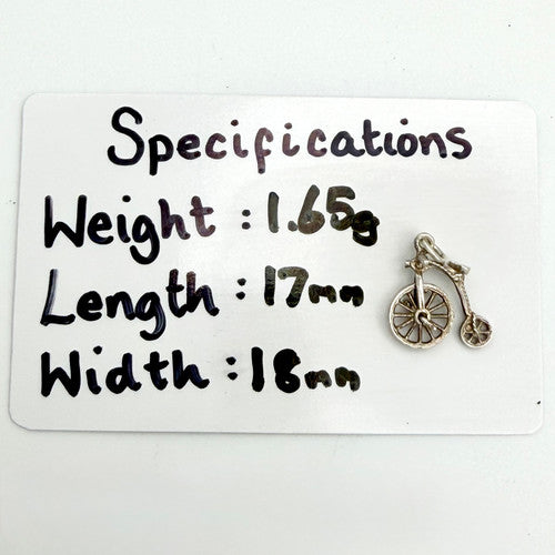 Vintage 925 Sterling Silver Penny Farthing Charm CA28-18