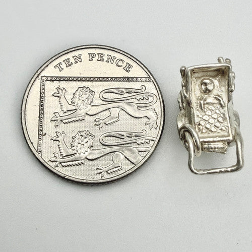 Vintage 925 Sterling Silver Pram Charm CA22-23