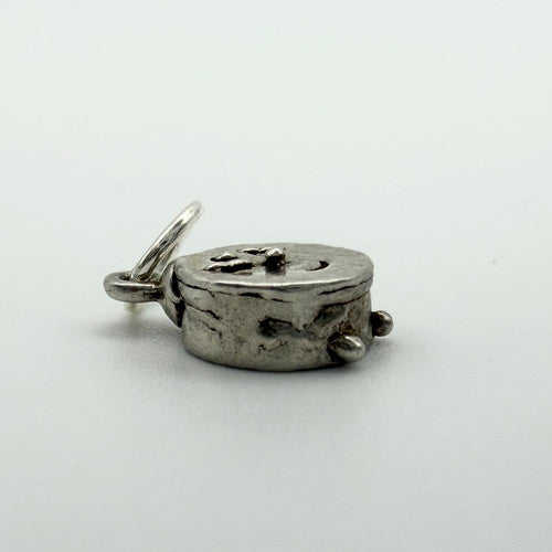 Vintage 925 Sterling Silver Clock Charm CA19-72