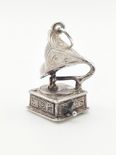 Vintage 925 Sterling Silver Gramophone Charm CA16-15