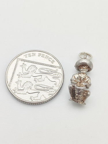 Vintage 925 Sterling Silver Mexican Drummer Charm CA13-45