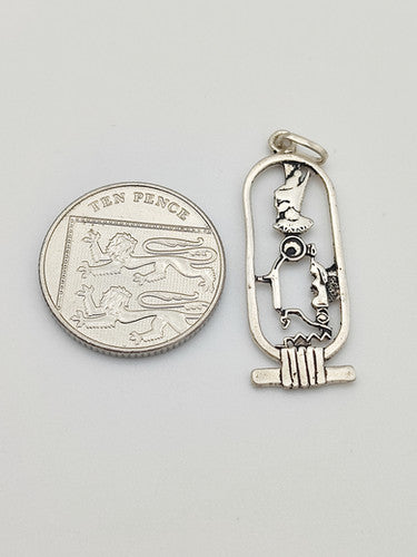Vintage 925 Sterling Silver Egyptian Hieroglyphic Charm PAT41