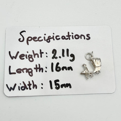 Vintage 925 Sterling Silver Rickshaw Charm CA22-63