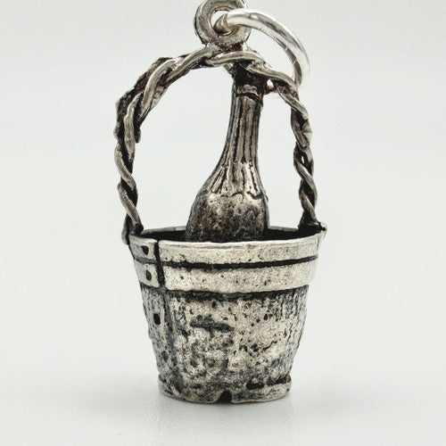 Vintage 925 Sterling Silver Champagne Bucket Charm CA24-21