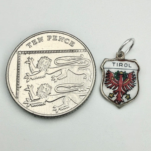 Vintage 800 Silver Tirol Travel Charm CA21-40