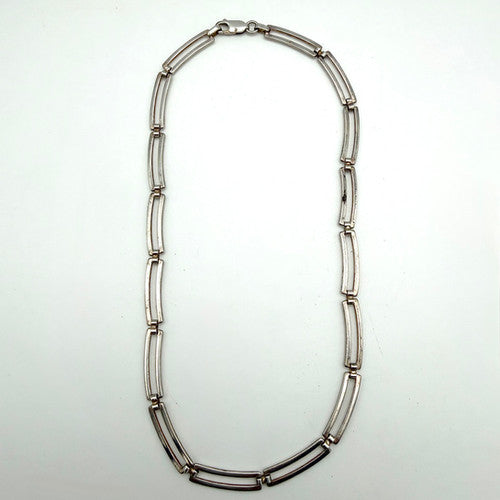 Vintage 925 Sterling Silver Double Bar Link Chain PAT145