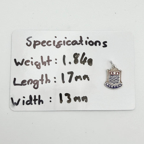 Vintage 925 Sterling Silver Burton Travel Charm CA25-14
