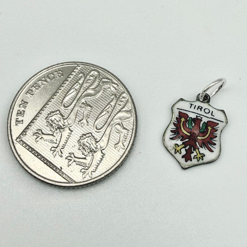 Vintage 800 Silver Tirol Travel Charm CA25-4
