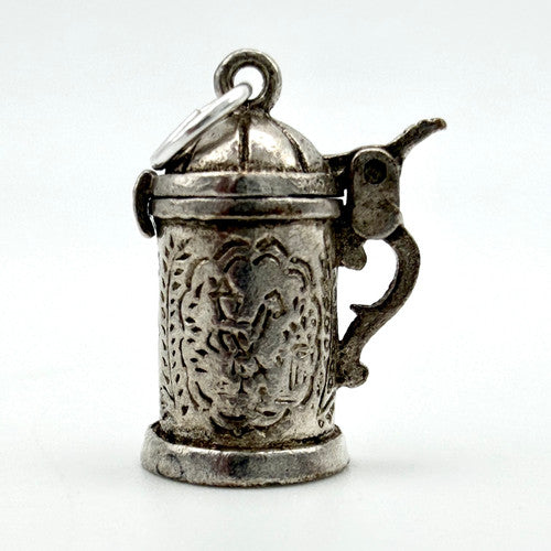 Vintage 925 Sterling Silver Opening Beer Tankard Charm CA29-21