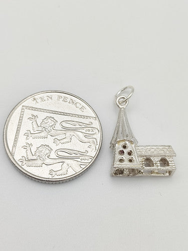 Vintage 925 Sterling Silver Church Charm CA17-31