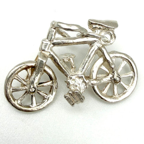Vintage 925 Sterling Silver Bicycle Charm CA27-44