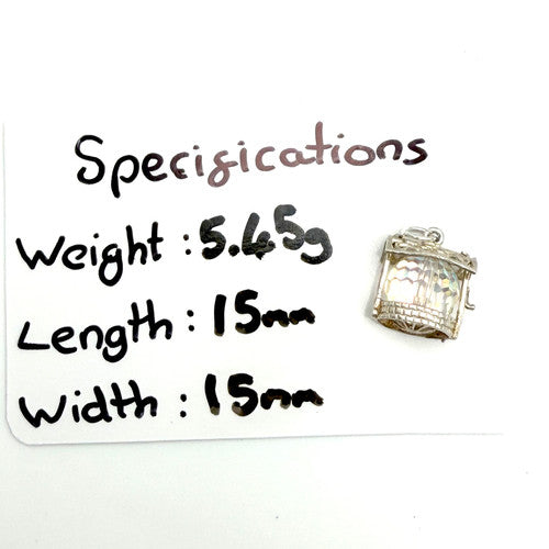 Vintage 925 Sterling Silver Crystal Wishing Well Charm CA27-63