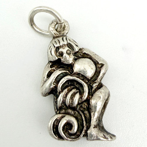 Vintage 925 Sterling Silver Aquarius Water Bearer Charm CA28-6