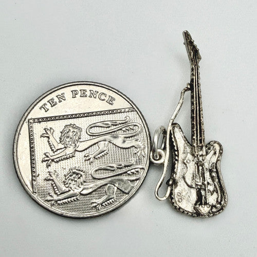 Vintage 925 Sterling Silver Guitar Charm CA24-65