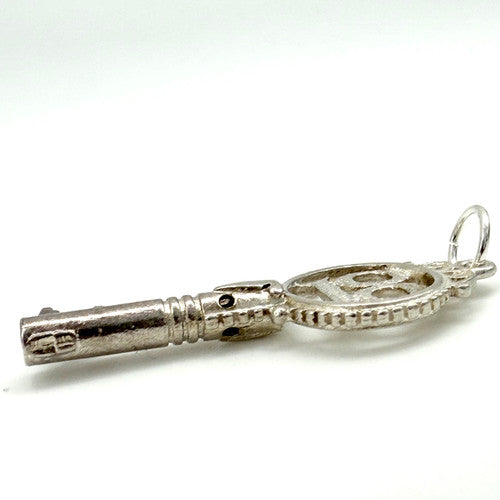 Vintage 925 Sterling Silver 18th Birthday Key Charm CA27-59