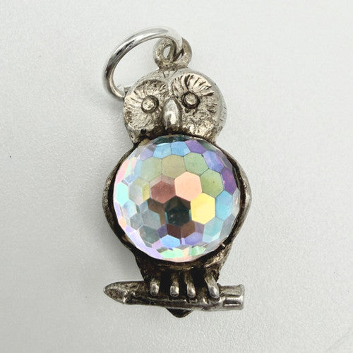 Vintage 925 Sterling Silver Owl Charm CA25-69