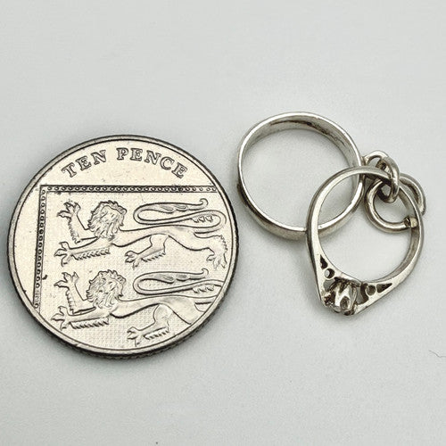 Vintage 925 Sterling Silver Rings Charm CA22-14