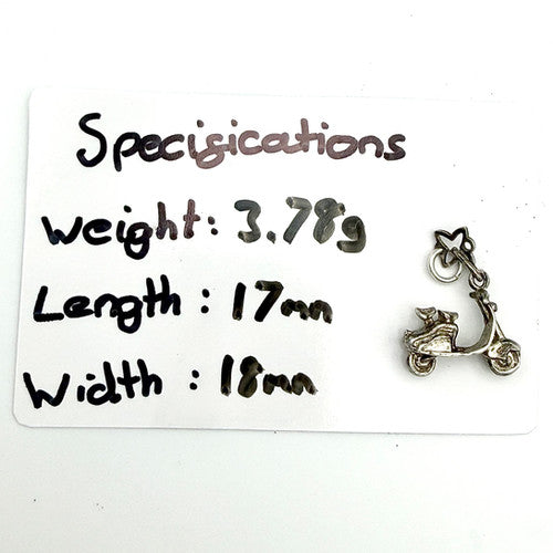 Vintage 925 Sterling Silver Moped Scooter Charm CA26-17