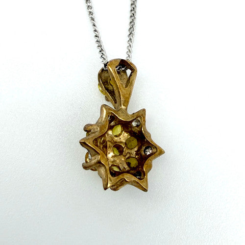 Vintage 9ct Yellow & White Gold Sapphire & Diamond Necklace PG78