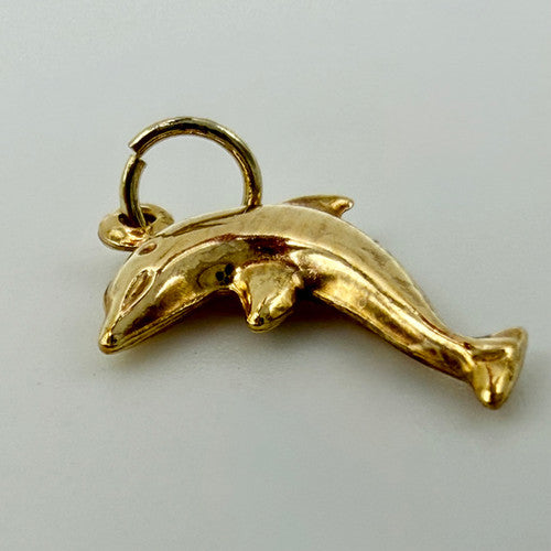Vintage 9ct Yellow Gold Dolphin Charm PG52