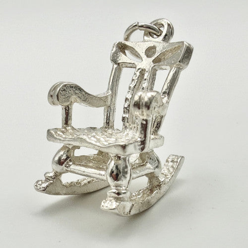 Vintage 925 Sterling Silver Rocking Chair Charm CA24-47
