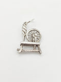 Vintage 925 Sterling Silver Spinning Wheel Charm CA17-55