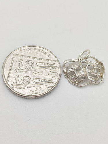 Vintage 925 Sterling Silver Tragedy Mask Charm CA17-32