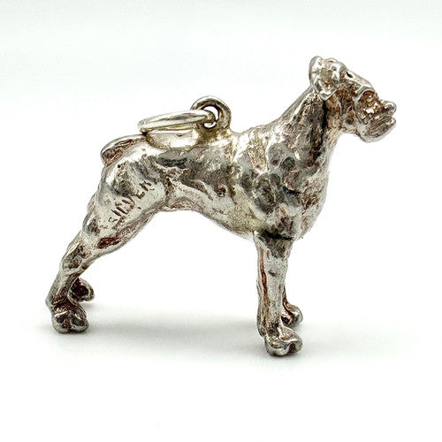 Vintage 925 Sterling Silver Boxer Dog Charm CA26-36