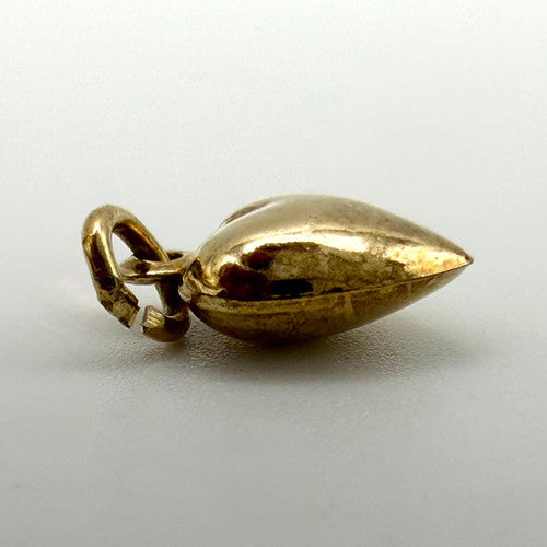 Vintage 9ct Yellow Gold Puffy Heart Charm PG36