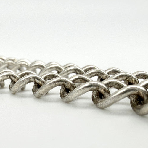 Vintage 925 Sterling Silver Heart Padlock Curb Bracelet Bracelets-66